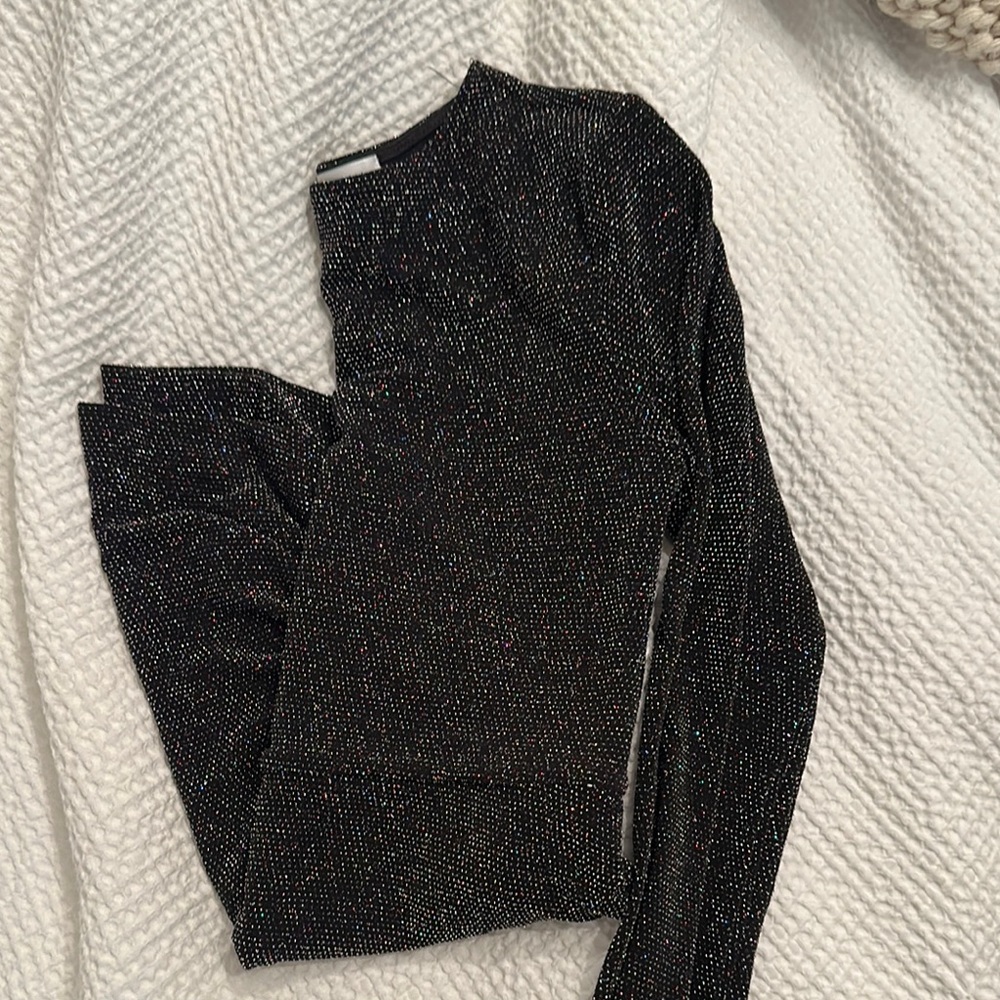 Black Glitter Long Sleeve dress
